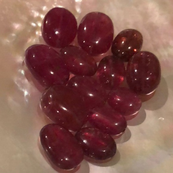 Lot of 12 Pink Tourmaline Cabochon Gemstones